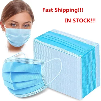 

Face Mouth Anti-dust Masks Disposable Protective 3 Layers Filter Dustproof Earloop Non-Woven Mouth cover Mask Fast Delivery