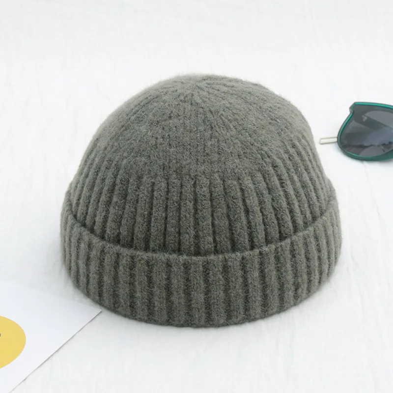 Army Green Sparsil, женские, мужские, в стиле хип-хоп, вязаные шерстяные шапочки, унисекс, зимняя уличная шапка с тыквой, переносная шапка с дыней, высокое качество, без полей, SkullCap - Цвет: Army Green
