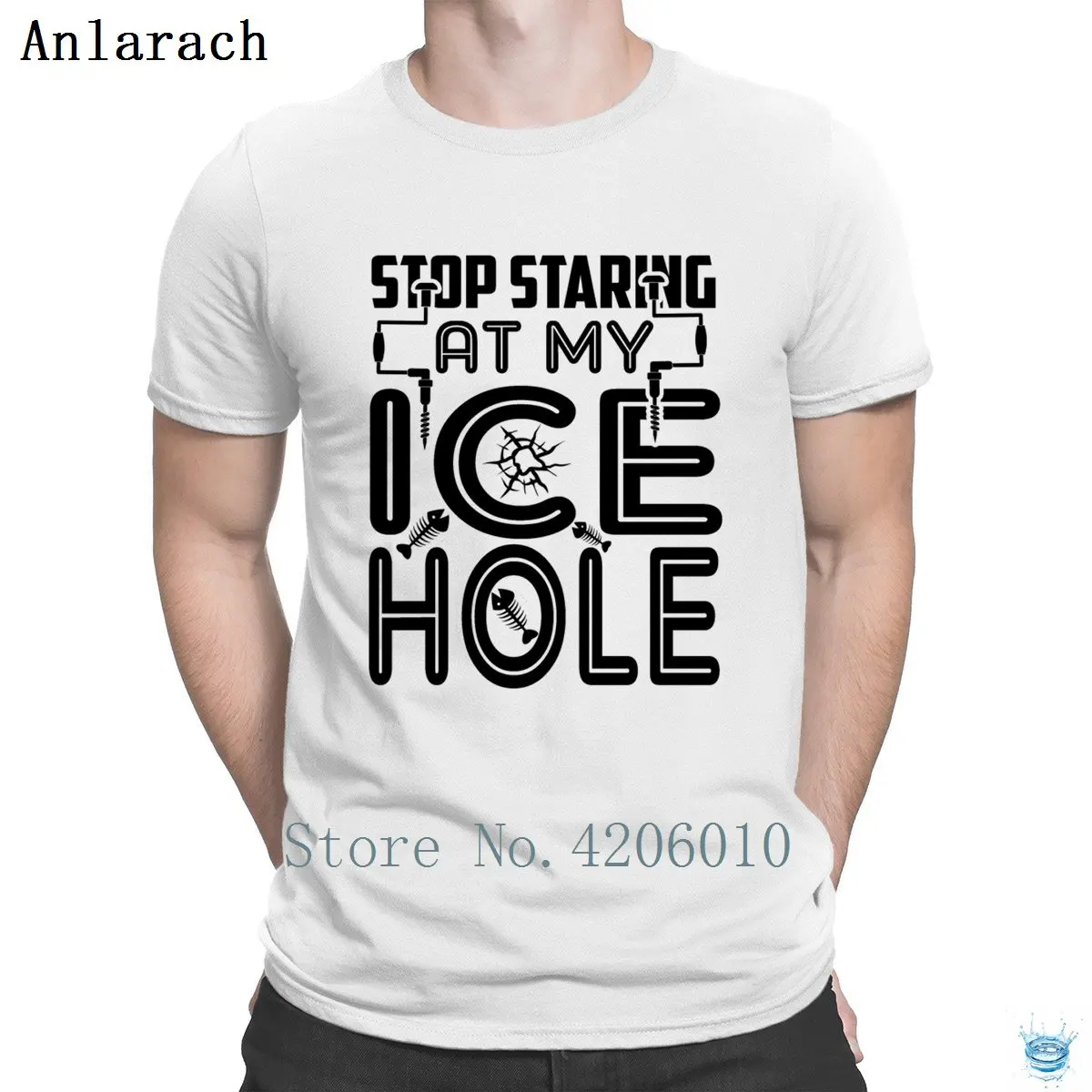 Футболка с надписью «Stop Looking At My Ice Hole», забавная, на заказ, интересная футболка для мужчин, весенний стандарт, хлопок, летний топ