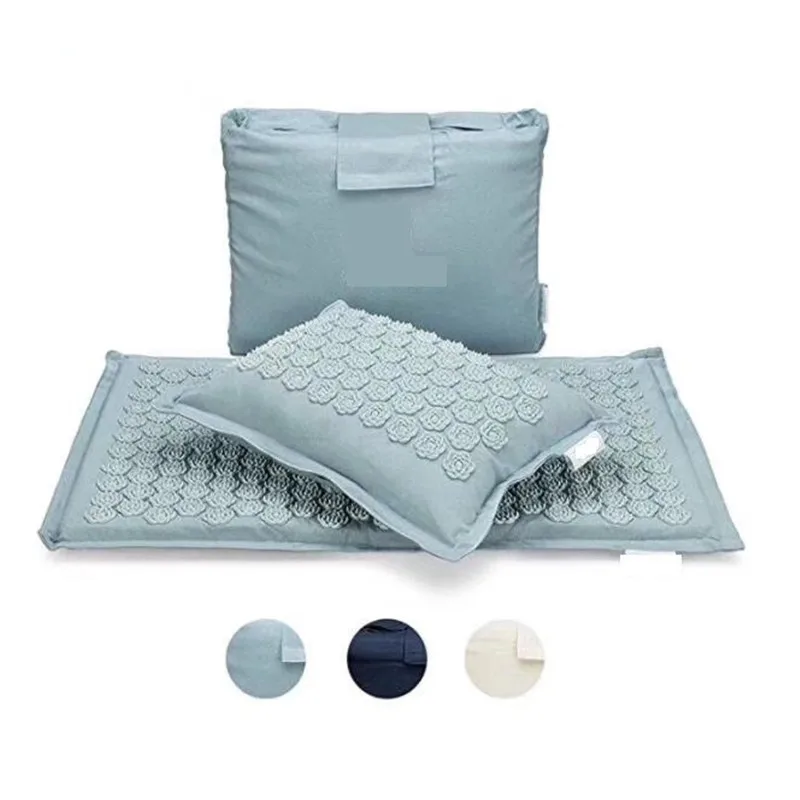 

Nature Linen Coconut palm Massage Yoga mat sport pillow mat with bag Lotus Spike Acupressure Mat Cushion
