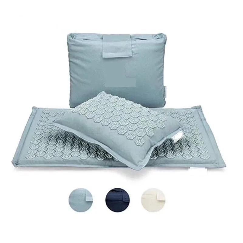 Nature Linen Coconut palm Massage Yoga mat sport pillow mat with bag Lotus Spike Acupressure Mat Cushion