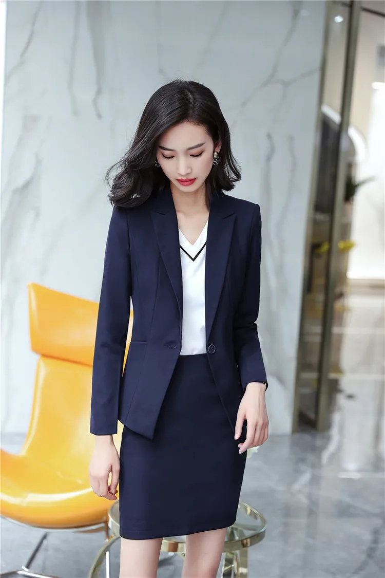 Formal Uniform Designs Business Women Work Wear Blazers Autumn Winter Professional Ladies Office Work Wear Suit Pantsuits