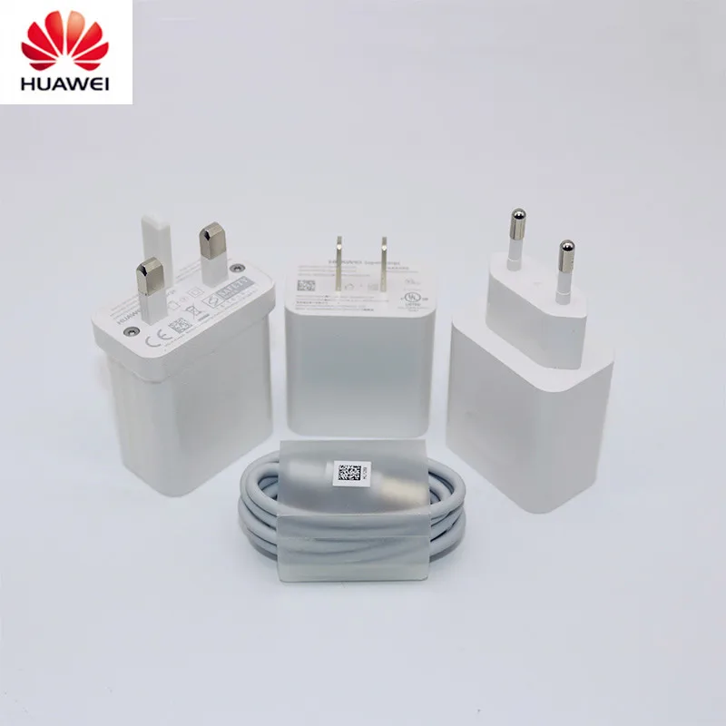 Original Huawei P20 pro mate 9 10 Pro P10 Plus Supercharger Quick Fast Charger EU UK US Adapter 2M 5A Type c Cable mate9 | Мобильные