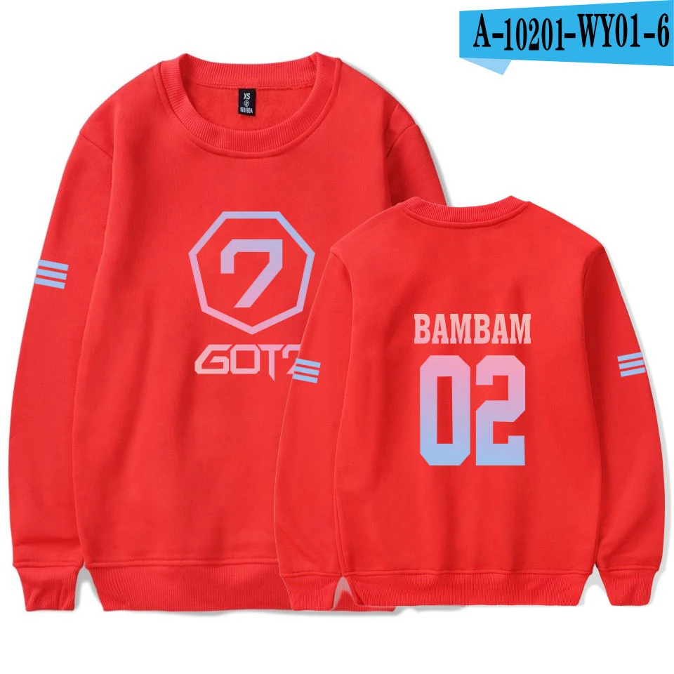 GOT7 Женская и мужская толстовка с капюшоном Harajuku Мужская/женская уличная Толстовка с длинным рукавом хип-хоп размера плюс одежда Прямая поставка - Цвет: red