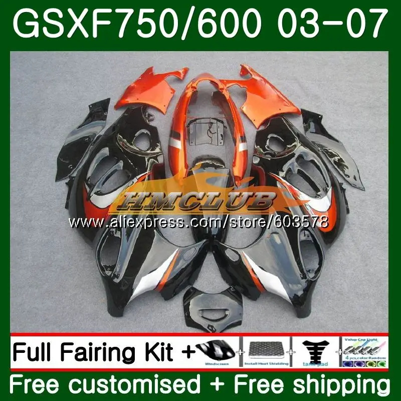Корпус для Suzuki Katana GSXF 750 600 GSXF600 03 04 05 06 07 Оранжевый blk 3CL. 33 GSX750F GSXF750 2003 2004 2005 2006 2007 обтекатель