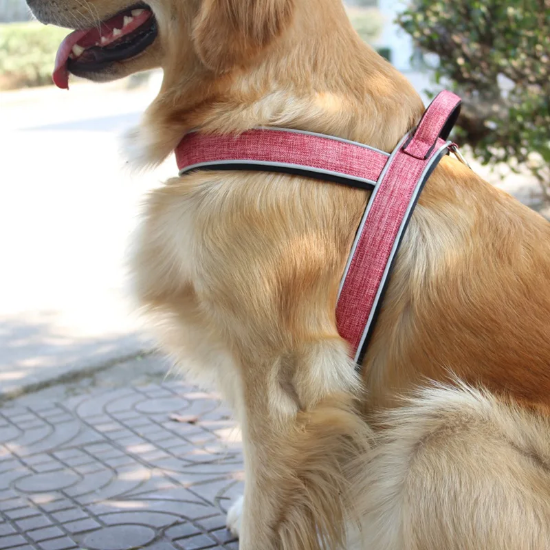 Поводок для домашних животных, собаки, ночной светоотражающий Регулируемый жилет без тяги, легко для средних и больших собак, для прогулок, тренировочный ошейник, аксессуары