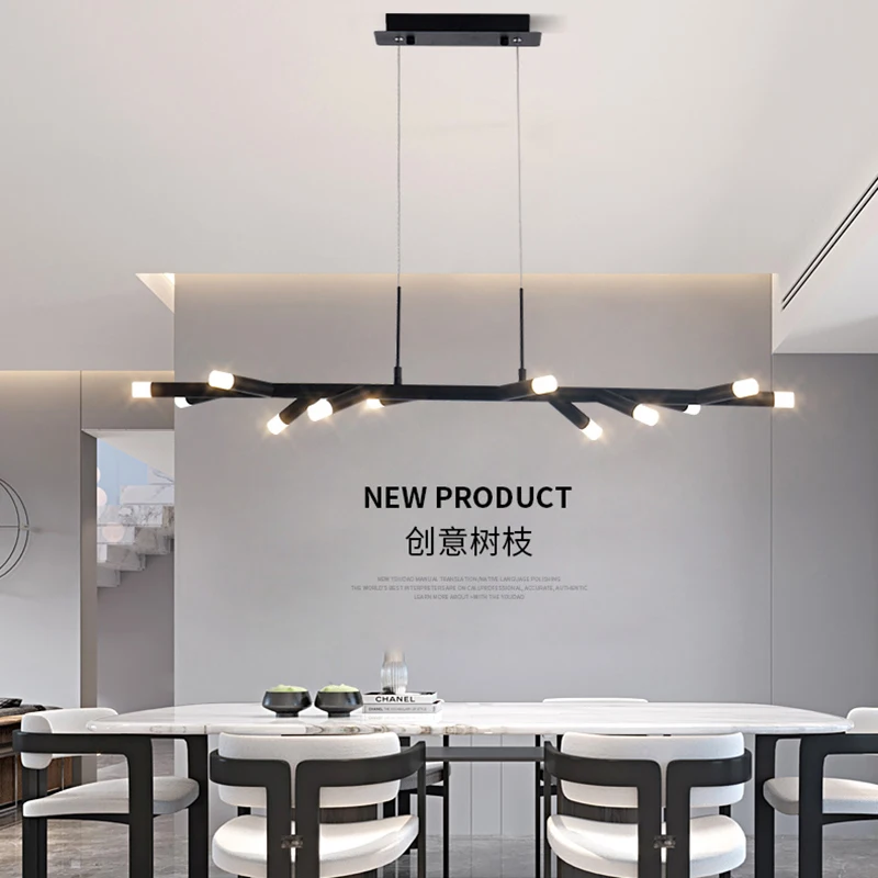 

Europe Concise Restaurant Bar Counter Ke't Strip Lamp Led Lamp Toggery Studio Originality Long Rod One Word A Chandelier