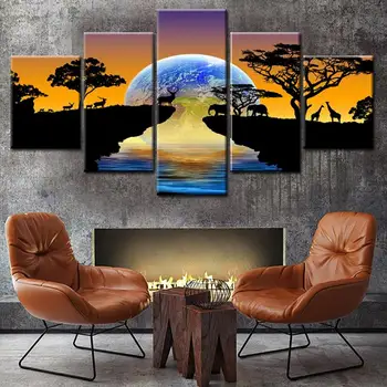

New Unframed 5Pcs Modern Canvas Paintings Set Wall Art Pictures Murals Home Decor For Living Room Poster And Prints Wall Decor