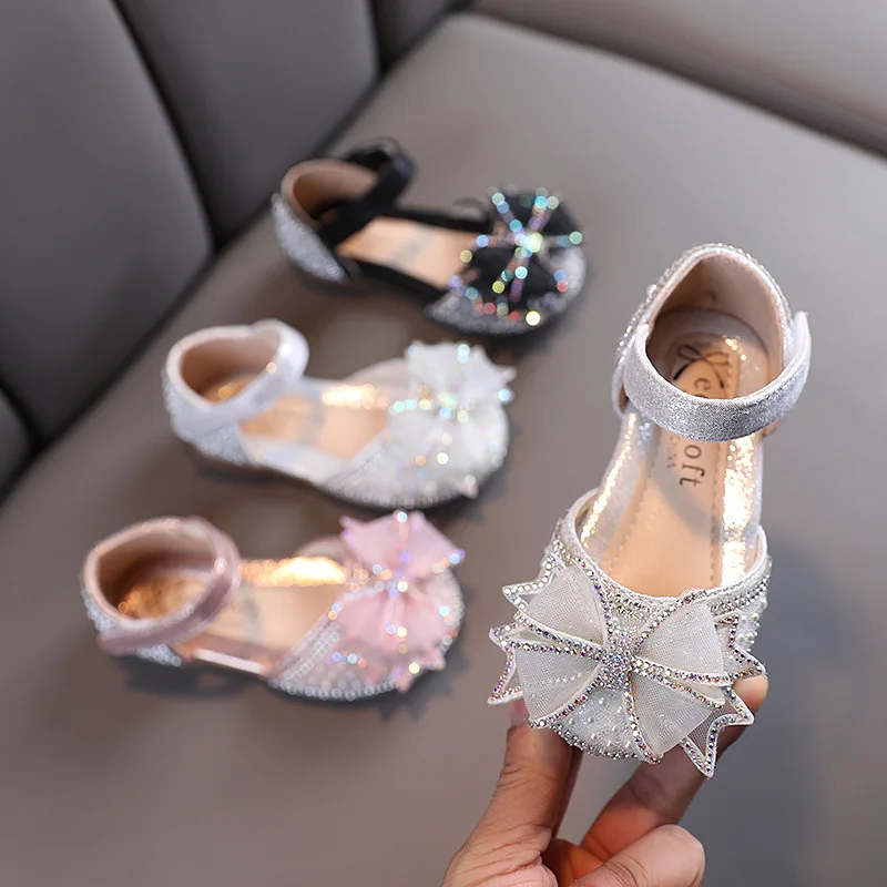 Kids Shoes Bow Flats Children's Princess Shoes for Girl Sandals Spring Summer Comfortable Little Girl E645 girls flats,girls sandals