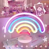 Rainbow Unicorn Neon Led Night Lamp Girls Bedroom Warm Night Light Room Decoration 3d Acrylic Table Desk Lamp Gifts ► Photo 1/6