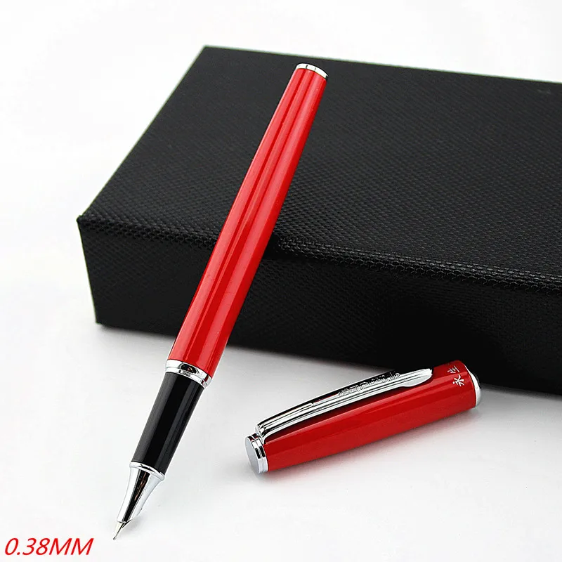 

Wing Sung Metal Fountain Pen red EF/M/Bent Nib Multi-color Flannel bag Gift Box select Option Business Ink Pen