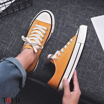 

New Hot Men's Shoes Fashion Brand Casual Man Shoes Flat Men Shoes Sneakers Breathable Mens Canvas Shoes Wild Walking Shoes S19