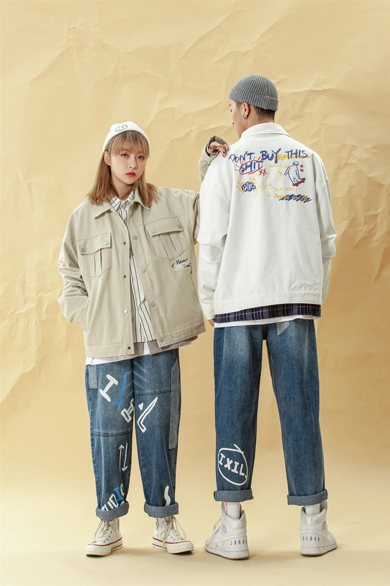 

Fashion Printed Loose-Fit Tooling Jacket Men's Japanese-style Casual Coat Fashion Man