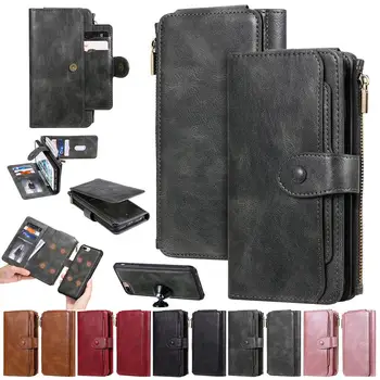 

For iPhone 6 Plus 6s Plus Case Plain PU Leather For iPhone 7 Plus Cover Wallet Capa With Card Pocket For iPhone 8 Plus Funda