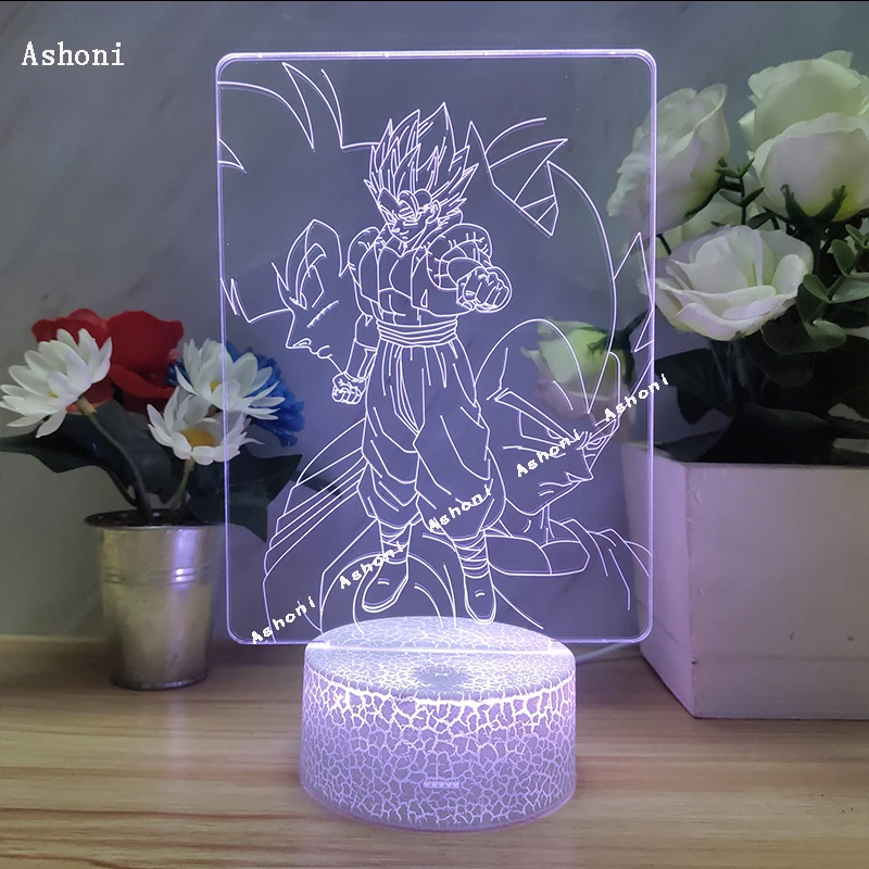 Dragon Ball Z Super Saiyan Son Goku фигурка 3D лампа настольная лампа USB кабель Ночной светильник 7 цветов сменная сенсорная Базовая лампа детский подарок