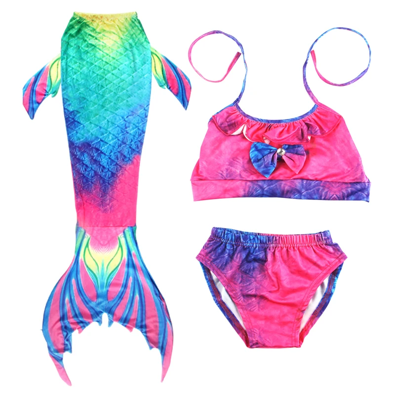 Детская одежда для девочек на Хэллоуин, купальник русалки, бикини для девочек, хвост русалки, монолитный купальник, Раздельный купальник, купальный костюм