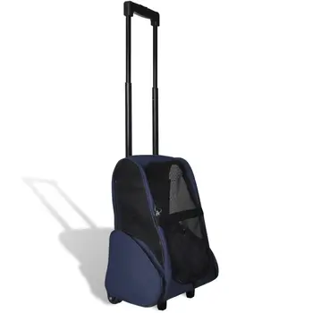 

Blue Foldable Multipurpose Pet Trolley For Small Pets Lightweight Ventilated Pet Backpack Pet Hand Bag Zippered Door Collapsible