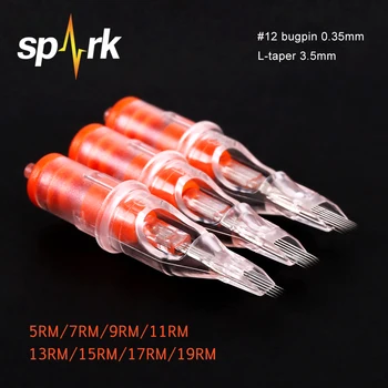 

SPARKCARTRIDGE Tattoo Needles True Color Cartridge Curved Magnum #10/#12(0.30mm＆0.35mm needle)1005/07/09/11/13/15/17CM 20pcs/lot