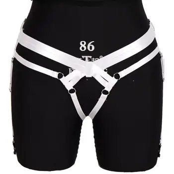 

White Body Harness Waist Strappy Thong Panties Punk Goth Bondage Thigh Belt Adjust Underwear Night Clubs Rave Sexy Suspender