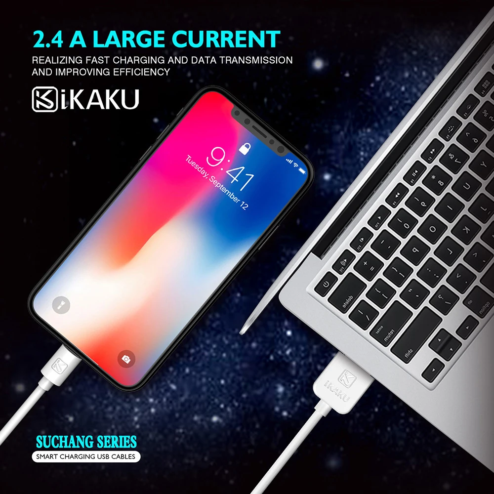 KAKU usb кабель для iphone 11 Pro Max Xs Max 8 7 6 Plus 5 5S iPad Быстрая зарядка зарядное устройство для мобильного телефона кабель Lightning