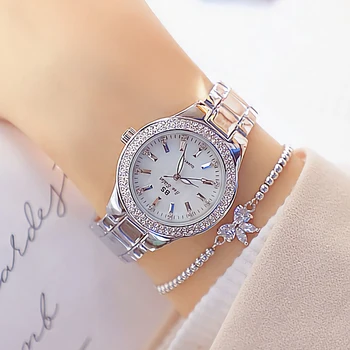 Ladies Wrist Watches Dress Gold Watch Women Crystal Diamond Watches Stainless Steel Silver Clock Women Montre Femme 2022 4