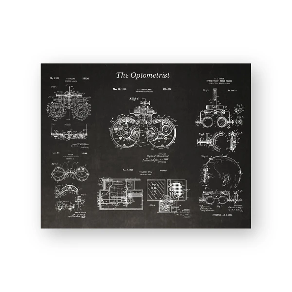 Оптометрия патент плакаты и принты оптометрист подарки оптика медицинские инструменты Blueprint Искусство Холст Картина фотографии настенные декорации - Цвет: PH6024
