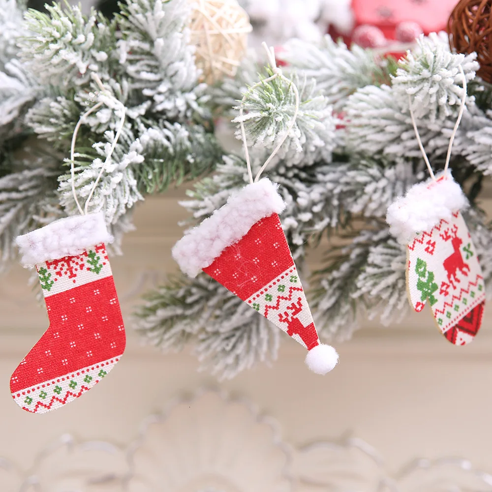 

Christmas Xmas Ornaments Pendant New Year 2020 Socks Christmas Decorations For Home Merry Christmas Tree Decorations Navidad