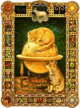

Aries cat Handmade Needlework Sets For Embroidery kits DIY Cross Stitch Kits Crafts 14CT Unprinted Home Decor wall Arts