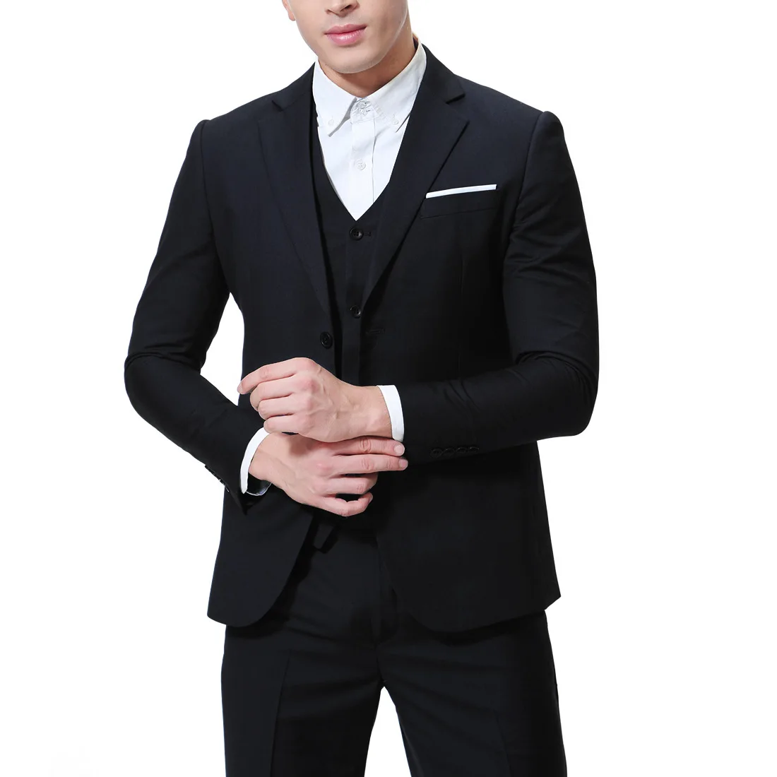 

XY05 Business Casual Suit Three-piece Groom Bridesmaid Wedding Suit Large Size Men Blazer Slim Fit