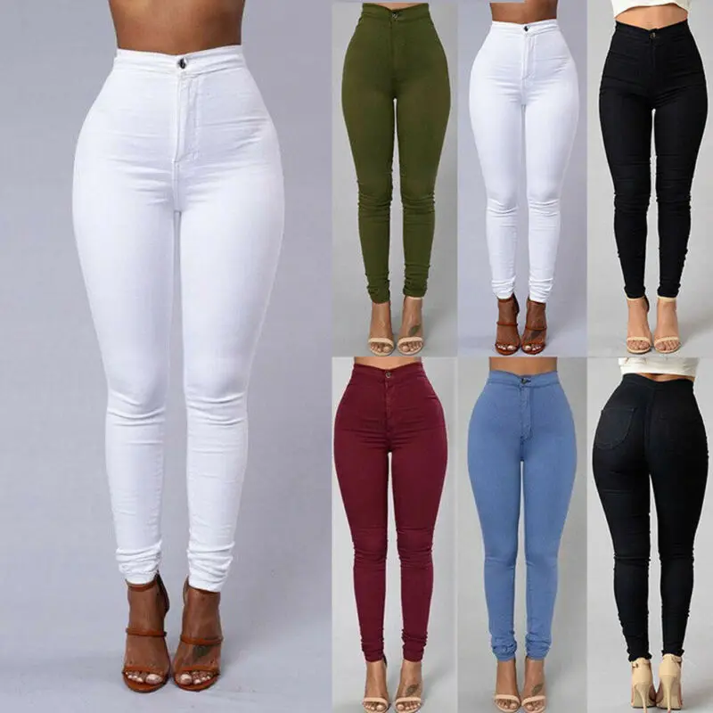 Women Pants Solid Color High Waist Button Slim Professional Trousers White  Black Pants Plus Size Formal Female Pencil Pants - AliExpress