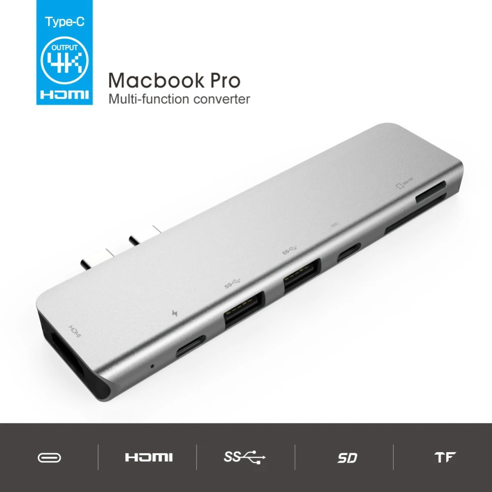 Док-станция с usb-gортом все-в-одном USB-C к HDMI кардридер зарядка PD интерфейсный адаптер для MacBook samsung Galaxy S9/S8/S8