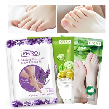

3Pair EFERO Exfoliating Foot Mask Remove Dead Skin Socks for Pedicure Feet Care Multi Style Exfoliation for Feet Mask for Legs