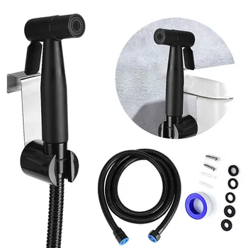 

Home Bathroom Sprayer Handheld Bidet Kit Wall Mounted Hygienic Douche Self Cleaning Shattaf Shower Stainless Steel Easy Install