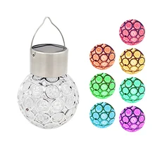 

Outdoor Solar Hollow Led Hanging Ball Lamp On Tree Eaves Colorful Gradient Indoor Hollow Out Ball Light Garden Decoration Lamp