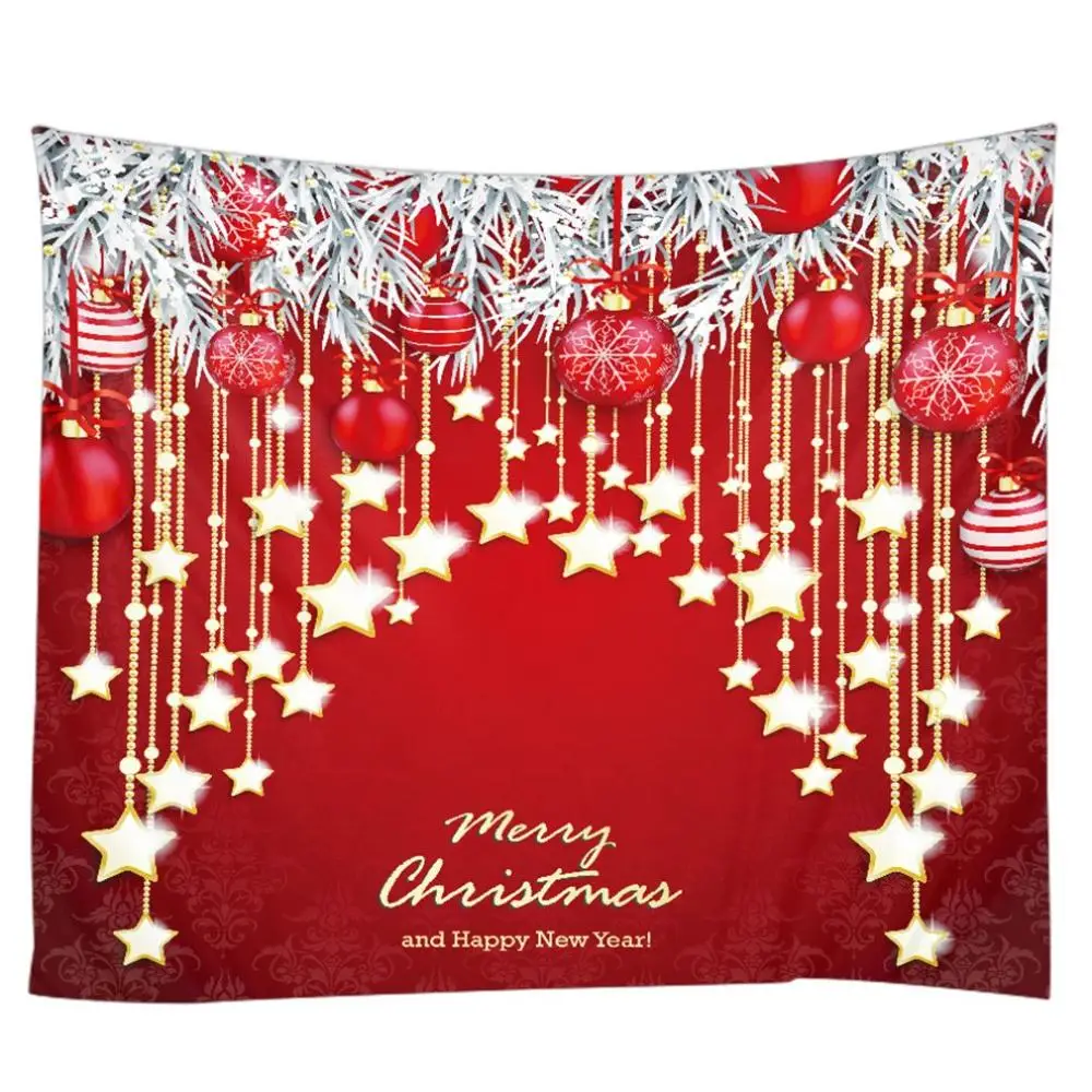 Christmas Tapestry Wall Background Cloth Christmas Santa Claus Home Hanging Cloth Bedroom Living Room Decorative Cloth - Цвет: Темный хаки