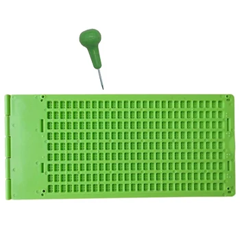 

A+9 Lines 30 Cells Braille Writing Slate and Stylus Plastic Braille Slate Kit for The Blind