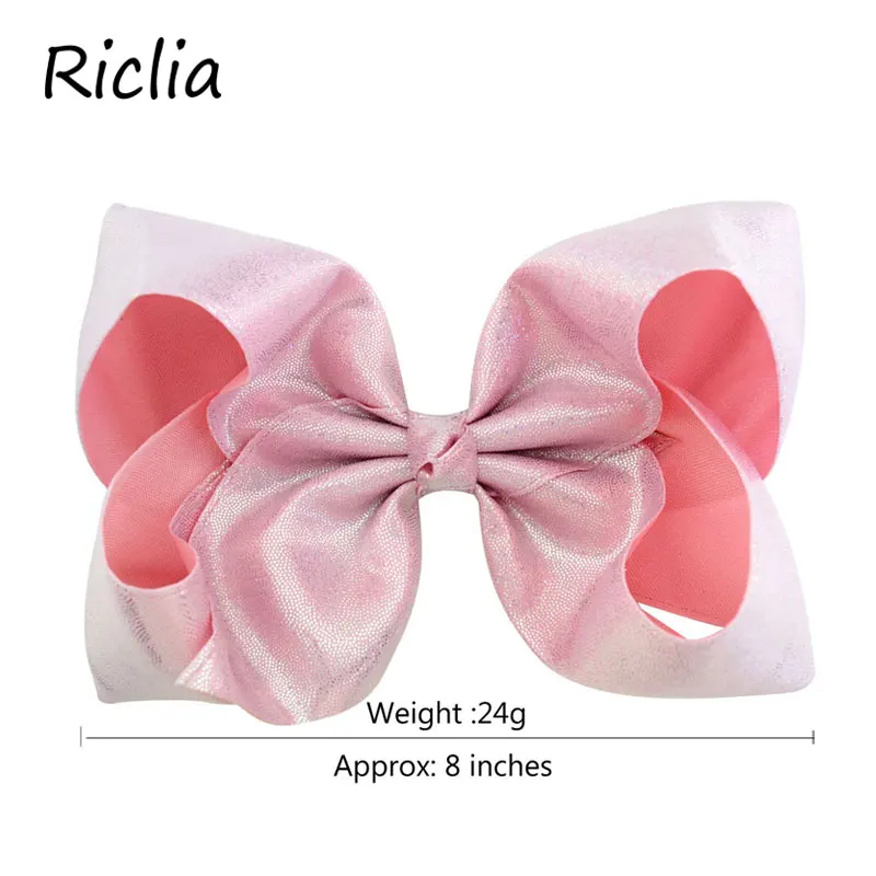 Riclia/10 шт./партия, детские заколки для волос с блестками, однотонные детские заколки для волос с большим бантом, модные головные уборы, 6 цветов, головной убор с бантом для девочек
