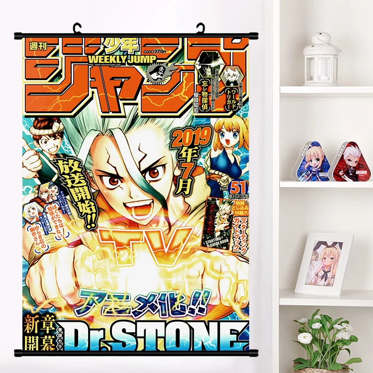 F Аниме Dr. STONE Ishigami Senku Shishio Tsukasa Настенная роспись настенный плакат Otaku коллекция домашнего декора художественный подарок - Цвет: F