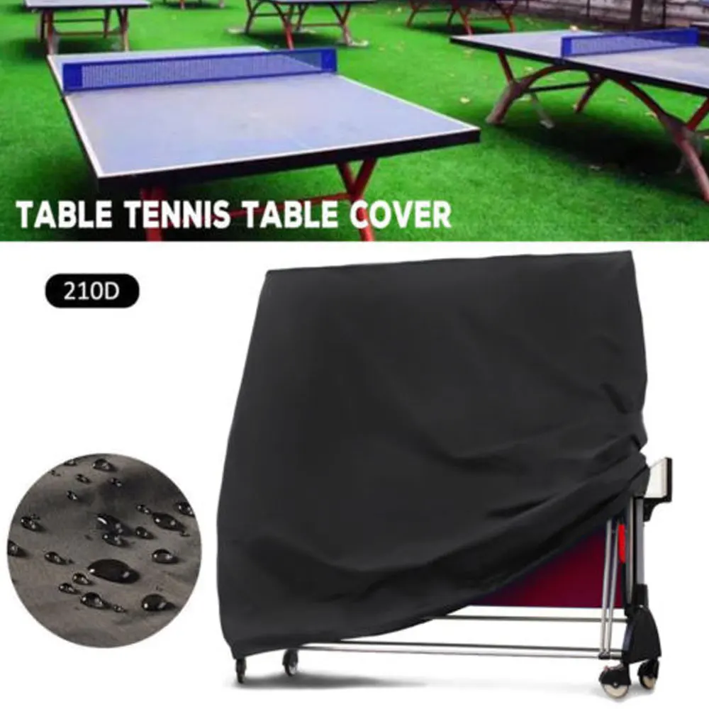 

1Set 65*28*73inch Ping Pong Table Cover, 210D Adjustable Waterproof Table Tennis Cover Outdoor Table Cover Black with Drawstring