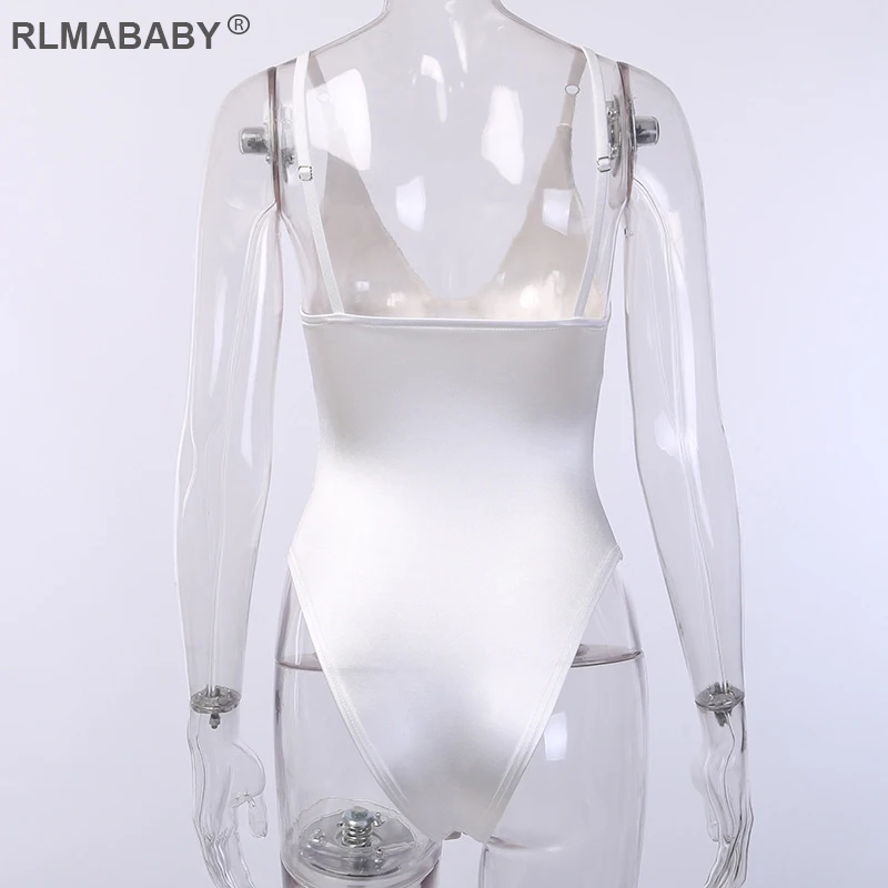 Летние rlmababy V-образной шеей, с открытой спиной сексуальный боди изогнутые до Спагетти ремень короткие комбинезоны для Повседневное Для женщин, боди-комбинезон, комбинезон