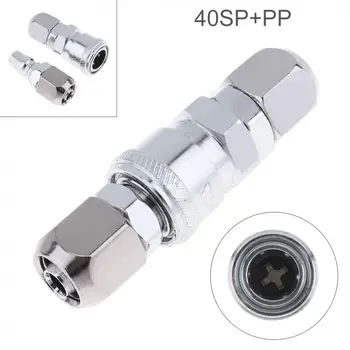

2pcs/lot 40SP+PP High Speed Steel Pneumatic Fitting Quick High Pressure Connector with Dual-interface for Air Compressor