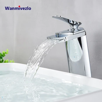 

Chrome Basin Sink Faucet Cold Hot Bathroom Washing Faucet Single Handle Shingle Hole Elegant Arc Water Sink Tap Mixer