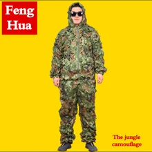 Джунгли камуфляж наружная Рабочая Униформа камуфляж CS тренировочная Униформа охотничья униформа брюки куртка с капюшоном