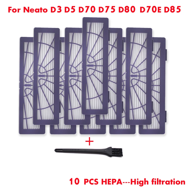 

10PCS Vacuum Cleaner HEPA Filter Accessories for Neato botva filter D3 D5 D70 D75 D80 70E D85 Robot neato Vacuum Cleaner parts