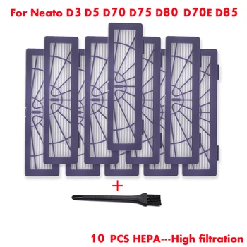 

10PCS Vacuum Cleaner HEPA Filter Accessories for Neato botva filter D3 D5 D70 D75 D80 70E D85 Robot neato Vacuum Cleaner parts