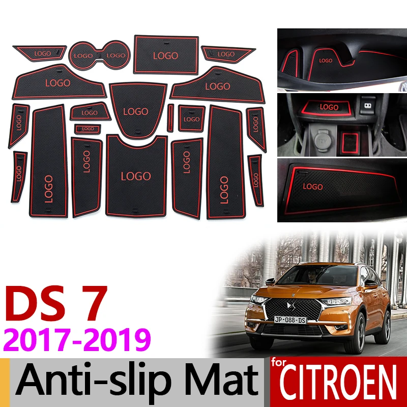 Автомобильный Гаджет коврик для Citroen DS 7 Crossback аксессуары гелевая накладка резиновый слот для ворот коврик для чашки Tapis Voiture