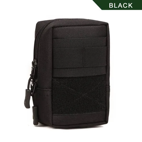 black Защитная нейлоновая тактическая Сумка Molle для улицы, маленькая Военная поясная сумка, армейская Сумка EDC Molle, сумка для инструментов 4,7 дюймов, 4 цвета - Цвет: black