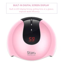 Star 8 24W Sun Uv LED Lamp For Nail Dryer LCD Display LED Nail Art Dryer Ice Lamp Nail Lamp Manicure Gel Polish Dryer Uv Cabin