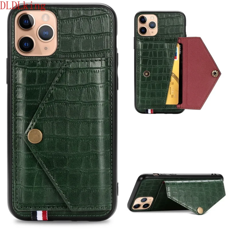 Чехол-бумажник с крокодиловым узором для iPhone 11 Pro Xs Max Xr X 10 7 8 6s 6 Plus чехол из