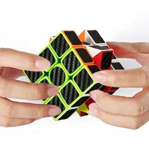GloryStar Z-Cube 3x3 Speed Cube Carbon Fiber Sticker Smooth Magic Cube Puzzle Brain Teasers